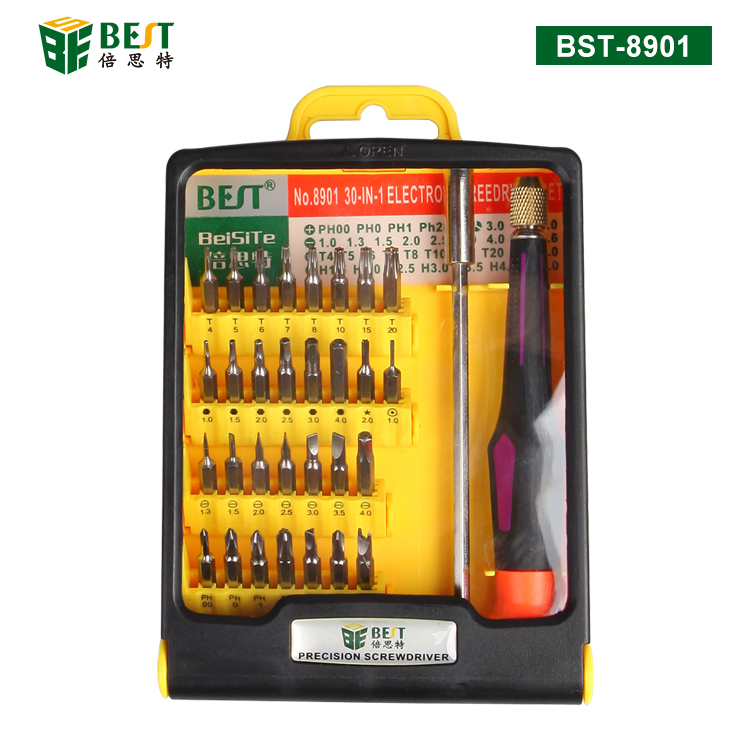 BST-8901 螺絲套批 螺絲刀套裝30合1 專(zhuān)用電腦手機(jī)電子電訊維修工具