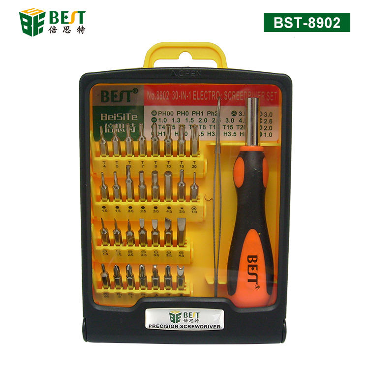 BST-8902 螺絲套批 螺絲刀套裝30合1 專(zhuān)用電腦手機(jī)電子電訊維修工具