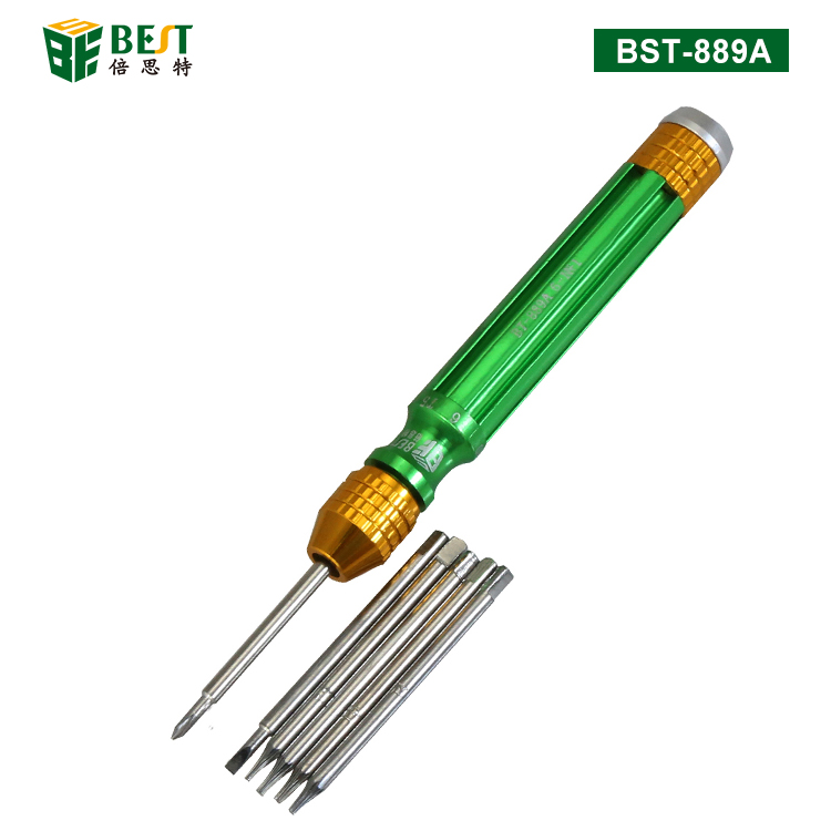 BST-889A 多功能手機(jī)拆機(jī)工具6合1 可換頭螺絲套批